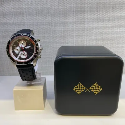 Fossil Autocross Multifunction Black Leather Men's Watch